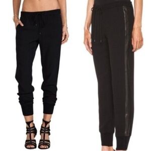 Vince Silk Tuxedo Jogger Pants, black Size large
